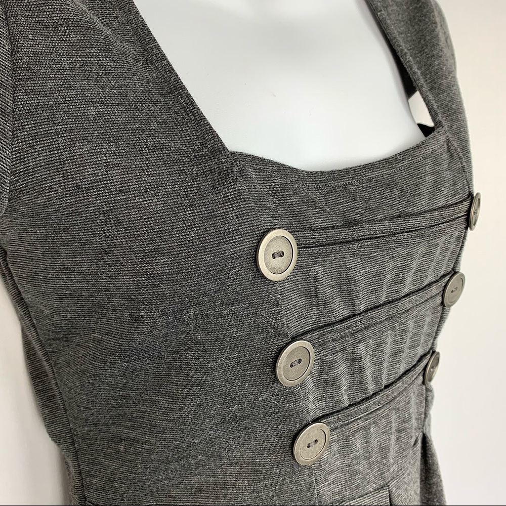 50% OFF Belle Du Jour Gray Mini Dress Buttons - Picture 4 of 8